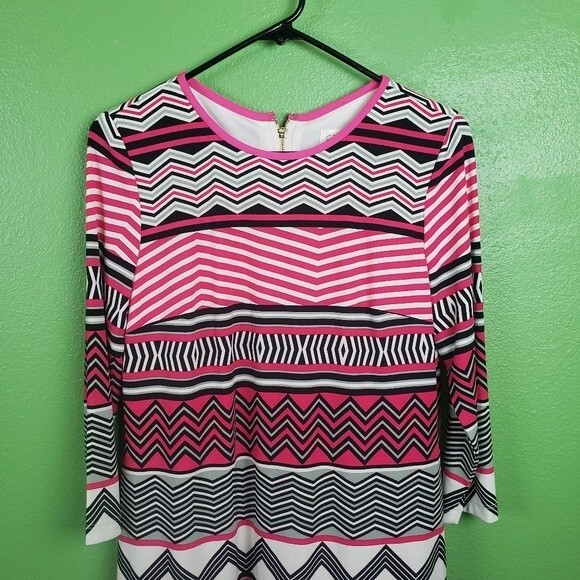Eliza J pink abstract geometric design short dress size 8 - Picture 4 of 10